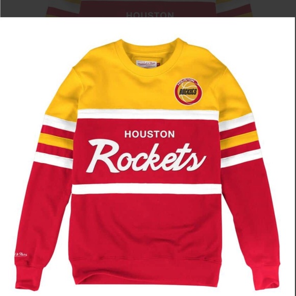 MITCHELL & NESS HOUSTON ROCKETS HEAD COACH CREW SWEATSHIRT SMALL - Picture 8 of 10
